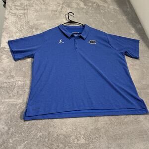 Florida Gators Polo Shirt Mens XXL 2XL Blue Jordan Short Sleeve Standard Fit